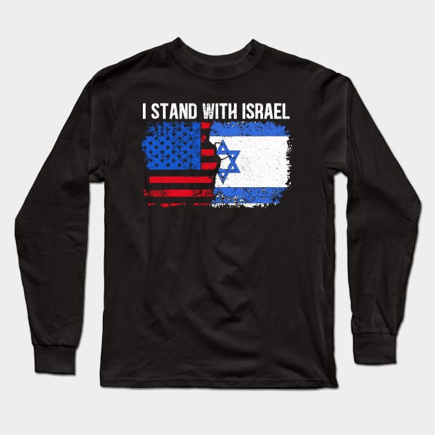 I Stand With Israel Long Sleeve T-Shirt by RetroPrideArts